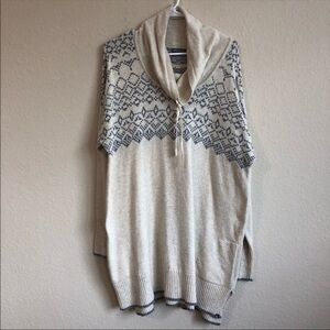 Eddie Bauer Sweater Beige Cowl Neck Oversized Cozy